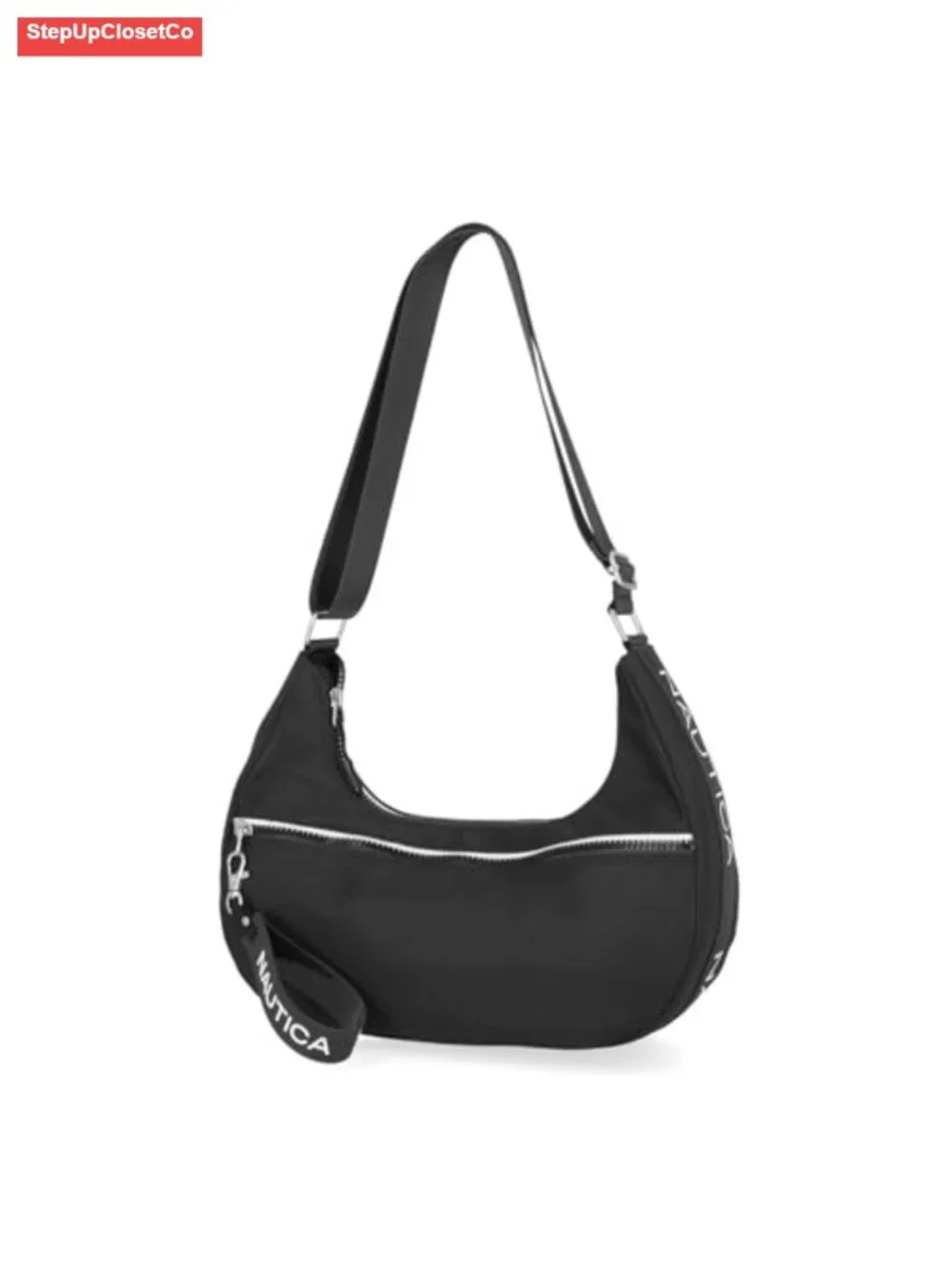 Nautica Bi-Coastal Hobo Shoulder Handbag Women's Lightweight Nylon Purse with